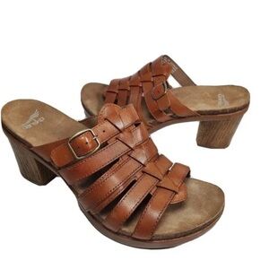 Dansko Dina Professional Slide Brown Leather Sandals 41